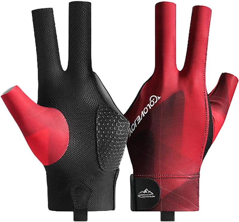 Wnddle Pool Glove Left Hand, Billiards Glove, Billiard Pool Gloves for Left Hand 3 Finger, Snooker Cue Sport Glove Popular Sizes for Men & Women - Image 1